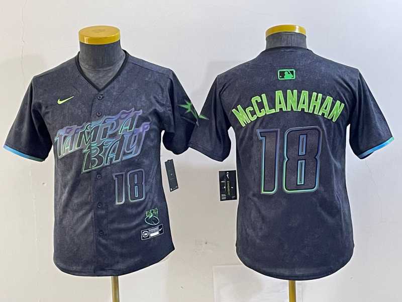 Youth Tampa Bay Rays #18 Shane McClanahan Charcoal 2024 City Connect Player Number Limited Cool Base Jersey,We sell and wholesale Youth Tampa Bay Rays #18 Shane McClanahan Charcoal 2024 City Connect Player Number Limited Cool Base Jersey on line form chian!